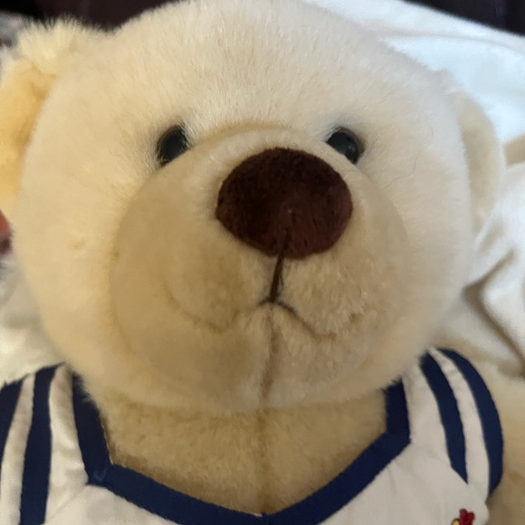 Build A Bear BABW Teddy Beige Brown Cheerleader Blue White 16" Stuffed Plush. - Picture 3 of 7